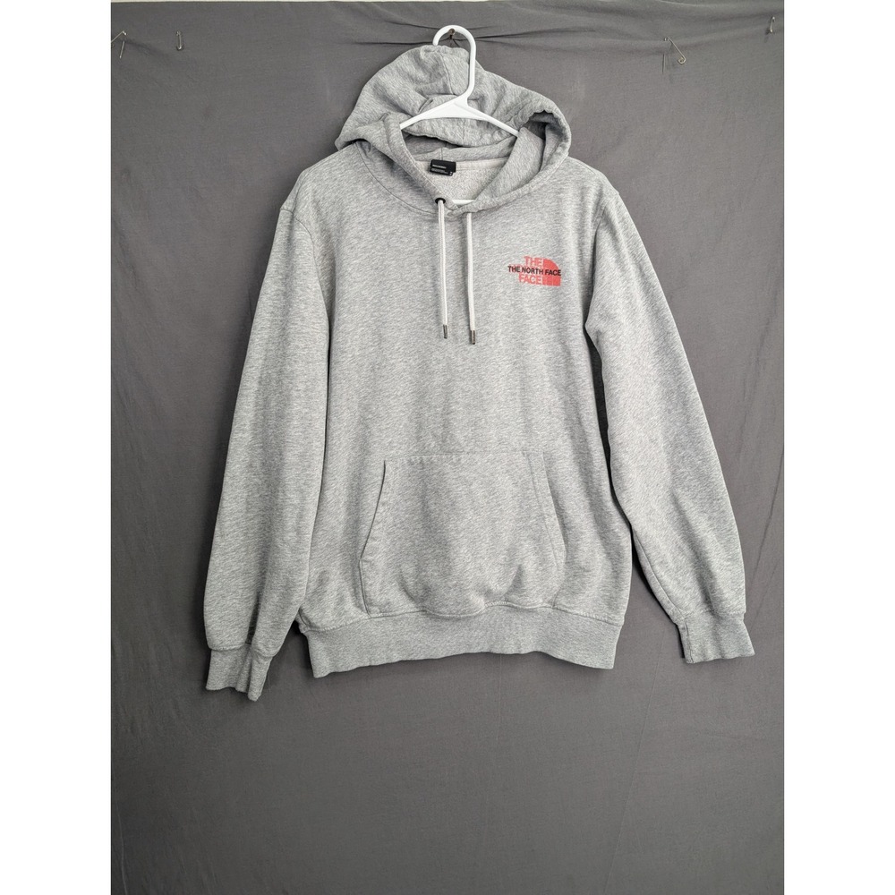 The North Face Mens Gray Red Box Logo Pullover Hoodie A5J4P